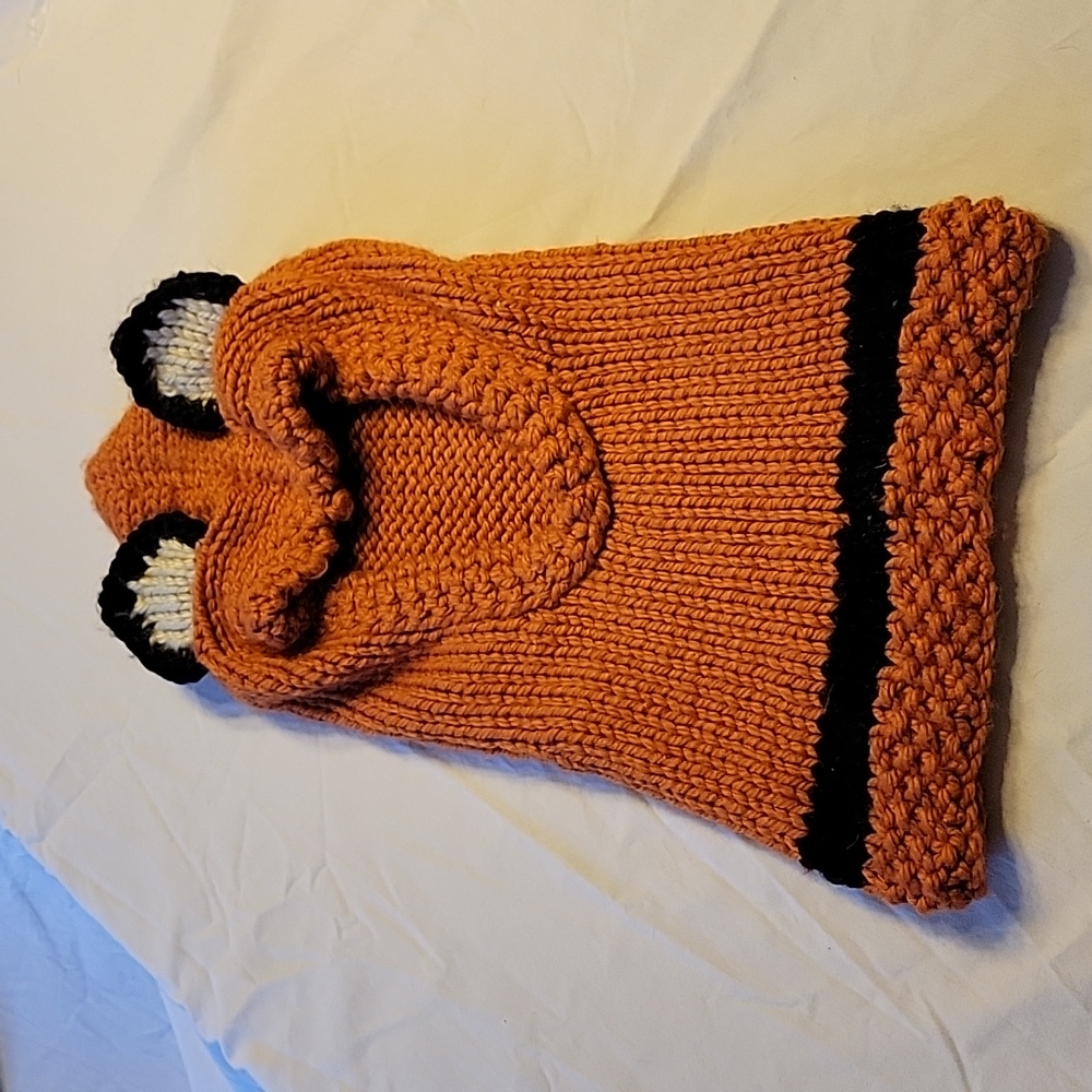 Homemade fox hat with a neck warmer